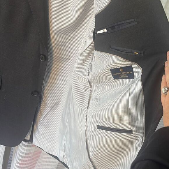 Brooks Brothers Explorer Madison Fit Suit Blazer Jacket 40L Wool Blend Charcoal - Picture 7 of 11